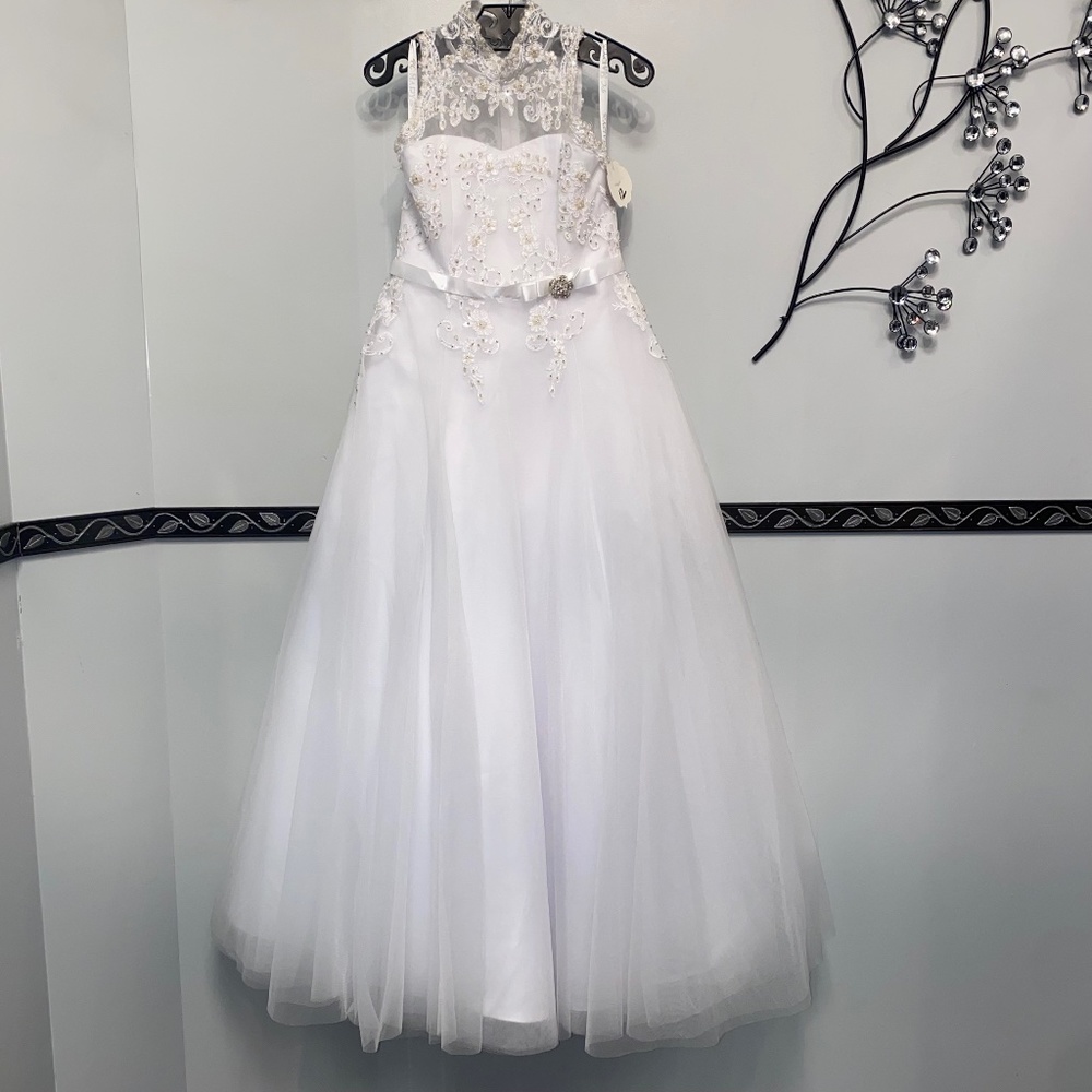 Girls White Long Dress
